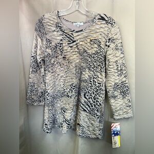 NWT Cactus Animal Print Long Sleeve Top Size M